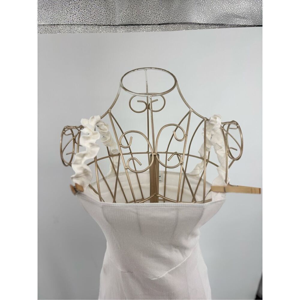 Aritzia Sunday Best White Ribbed Ruffle Strap Mini Dress Size XS - Picture 6 of 9